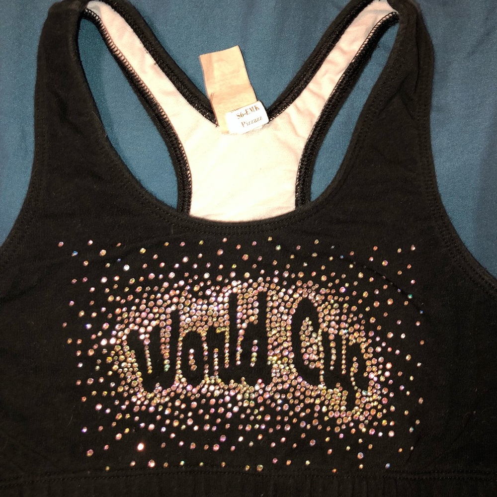 WORLD CUP rhinestoned fade out logo sports bra